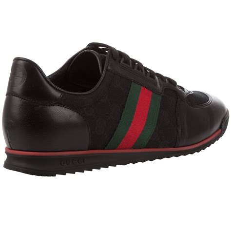 mens black gucci trainers|gucci men's sneakers sale.